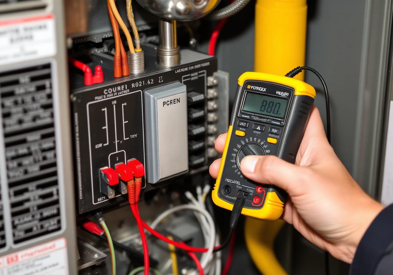 Pappy's HVAC technician working on a furnace control board